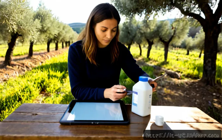 Home 17 신뢰성 있는 데이터 수집 방법 - Photorealistic scene of an Italian field researcher in a sunlit olive grove near Tuscany, carefully ...